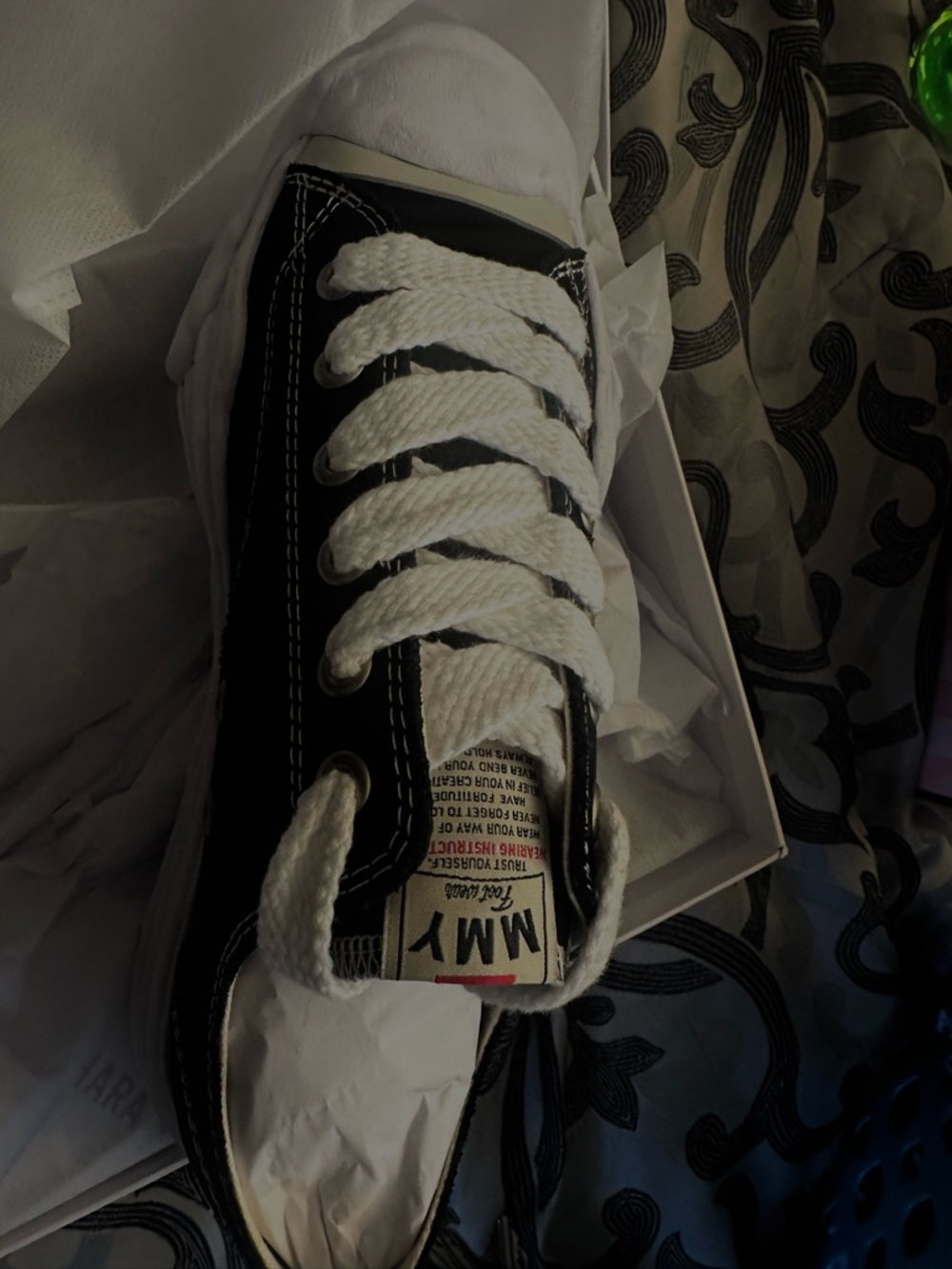 Miharayasuhiro Black and White Low-Top Sneakers